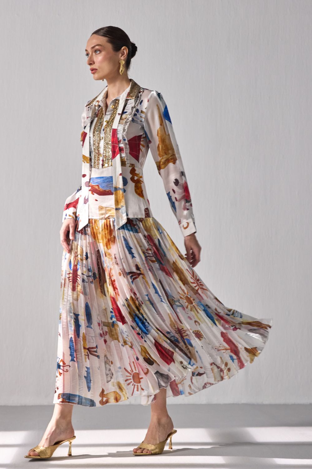 Bourbon Pleated Maxi Dress - ANI CLOTHING