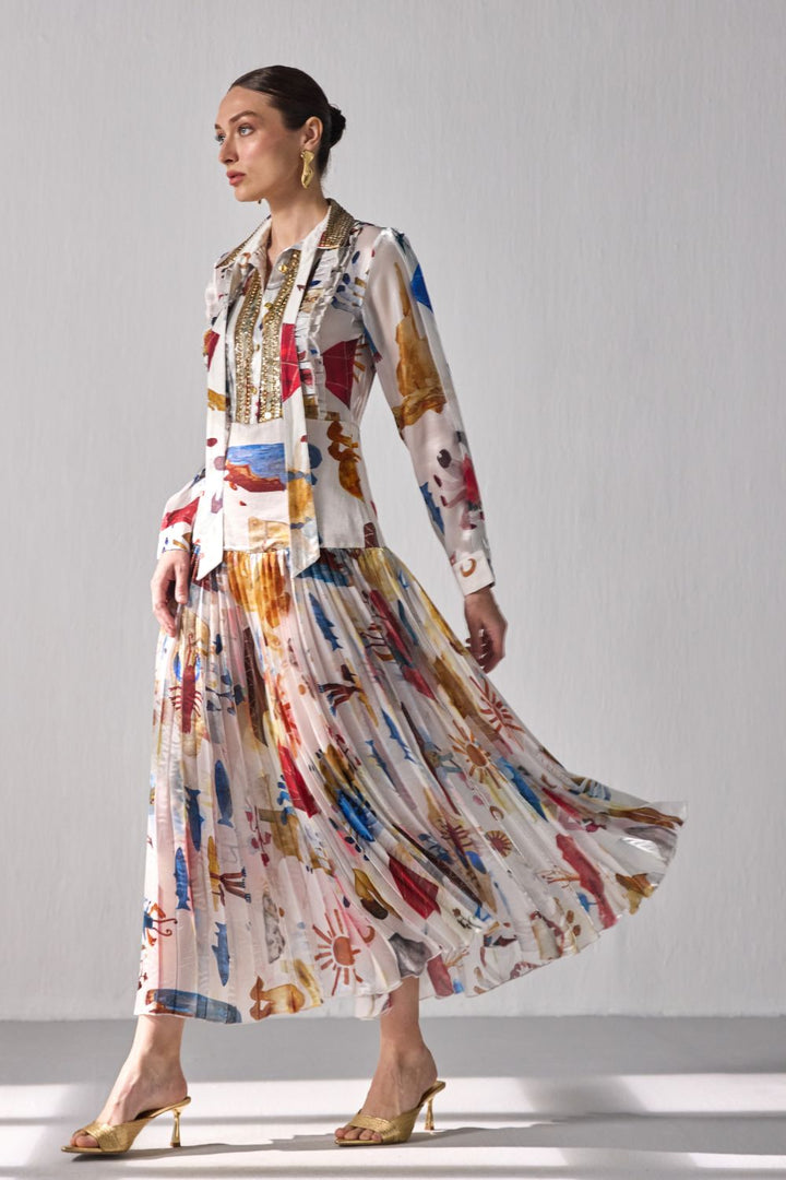 Bourbon Pleated Maxi Dress - ANI CLOTHING