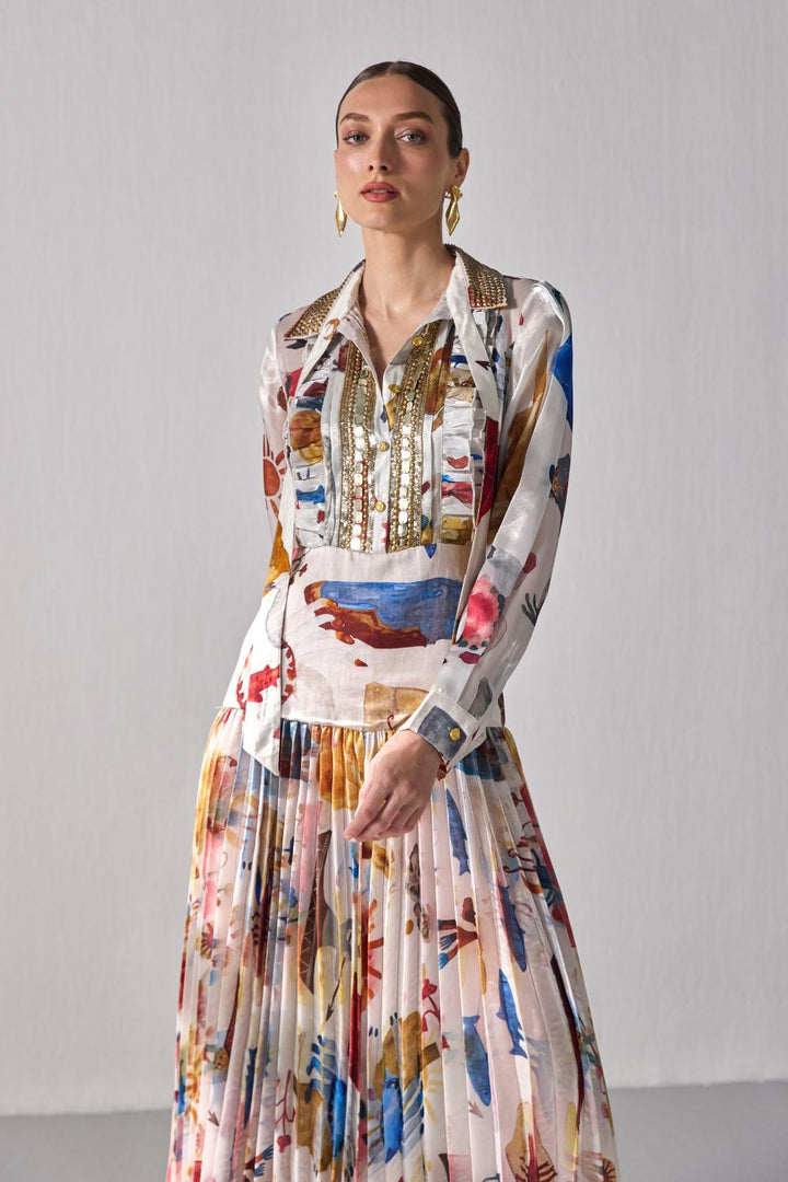 Bourbon Pleated Maxi Dress - ANI CLOTHING