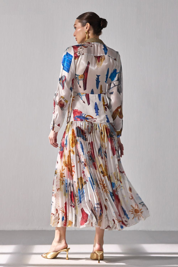 Bourbon Pleated Maxi Dress - ANI CLOTHING