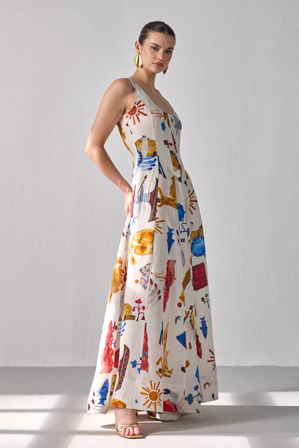 Bourbon Flared Maxi Dress - ANI CLOTHING