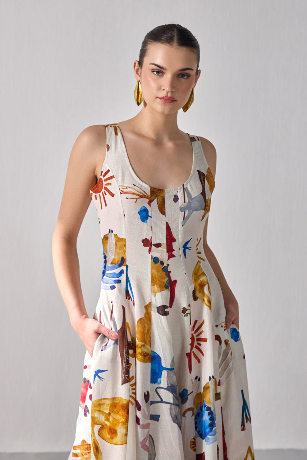 Bourbon Flared Maxi Dress - ANI CLOTHING