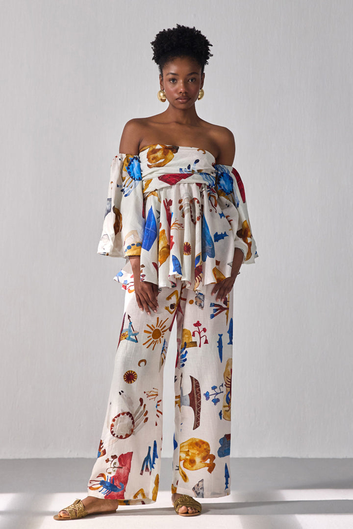 Bourbon Off-Shoulder Flare Top - ANI CLOTHING