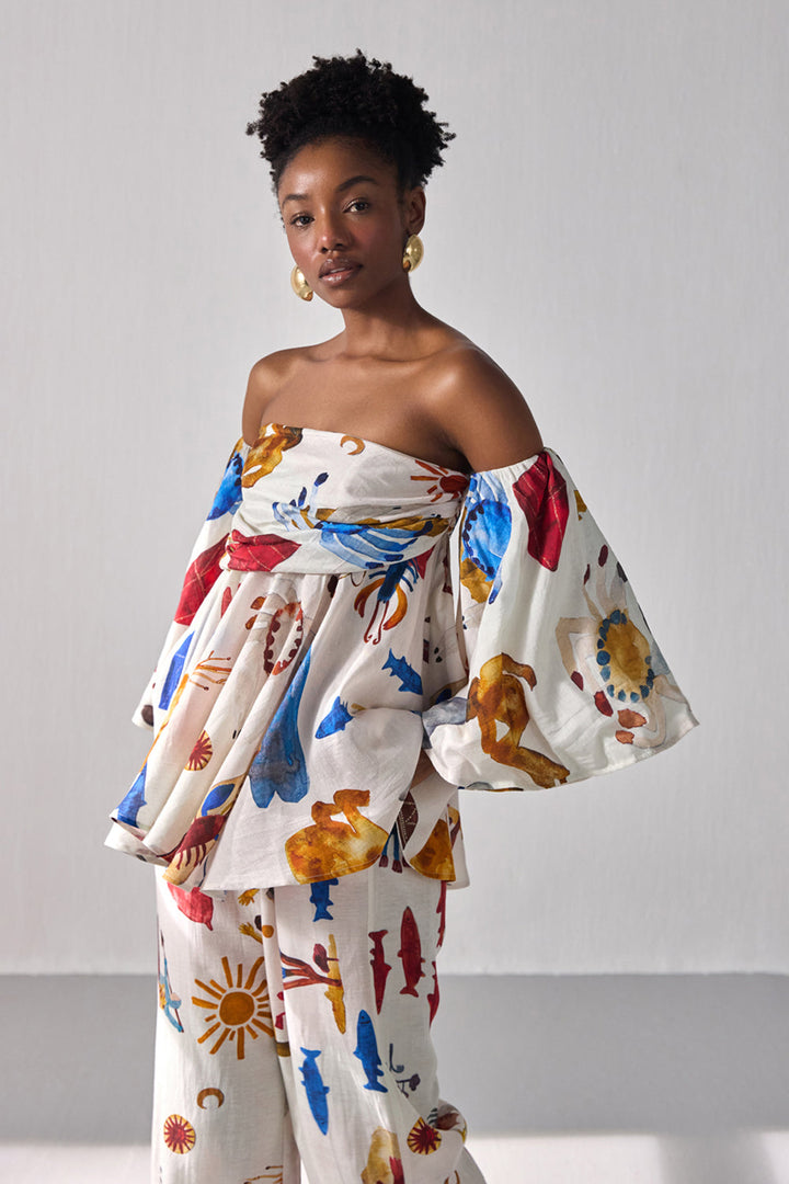 Bourbon Off-Shoulder Flare Top - ANI CLOTHING